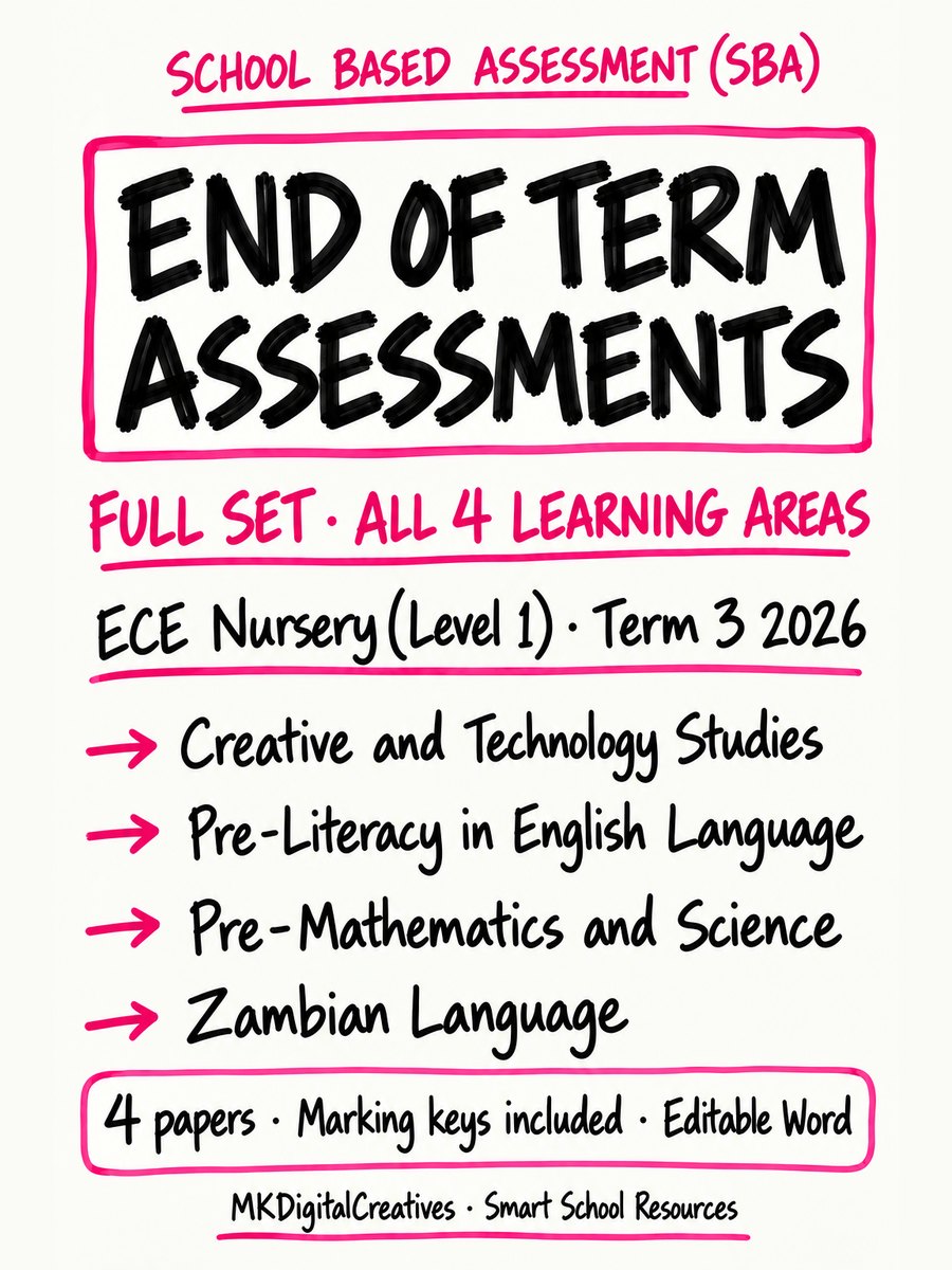 End of Term Assessments — ECE Nursery (Level 1), Term 3 2026 (all 4 learning areas) cover