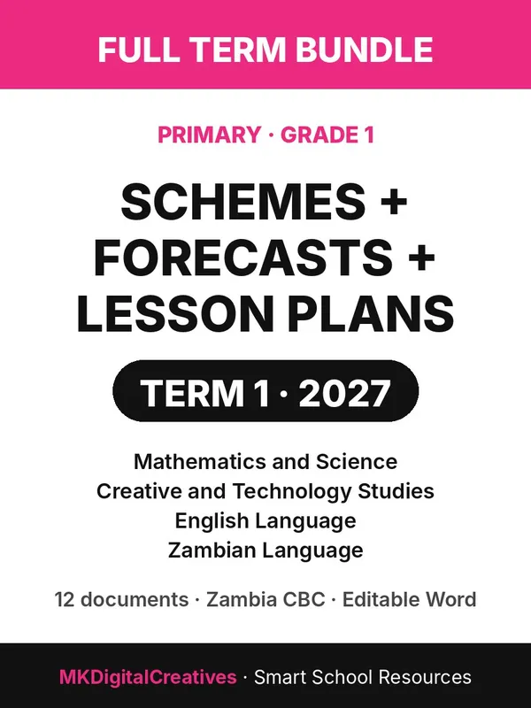 Grade 1 Full Term Bundle — Term 1 2027 (Schemes + Weekly Forecasts + Lesson Plans) cover