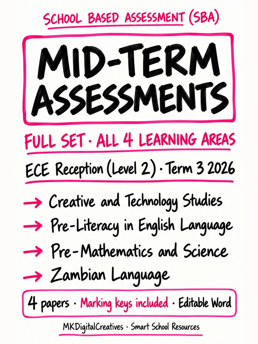 Mid-Term Assessments — ECE Reception (Level 2), Term 3 2026 (all 4 learning areas) cover